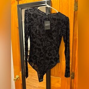 Velvet mesh bodysuit